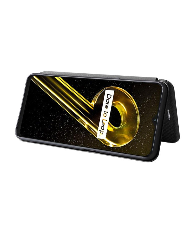 Housse Realme 9i 5G simili cuir fibre de carbone