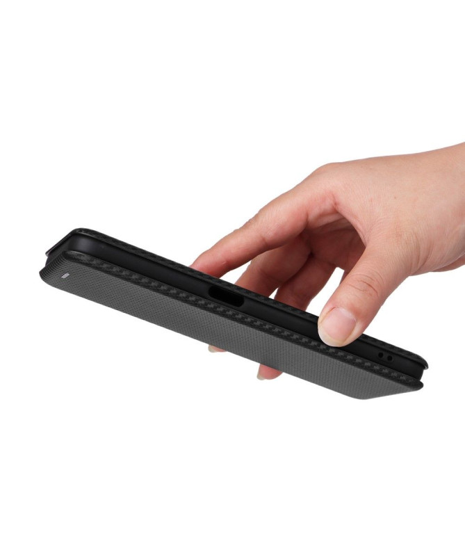 Housse Realme 9i 5G simili cuir fibre de carbone