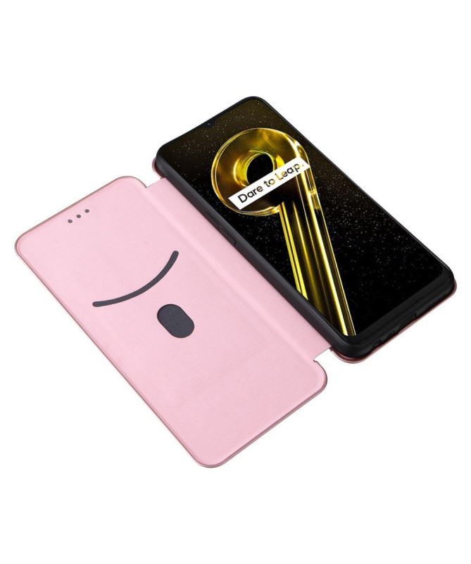 Housse Realme 9i 5G simili cuir fibre de carbone