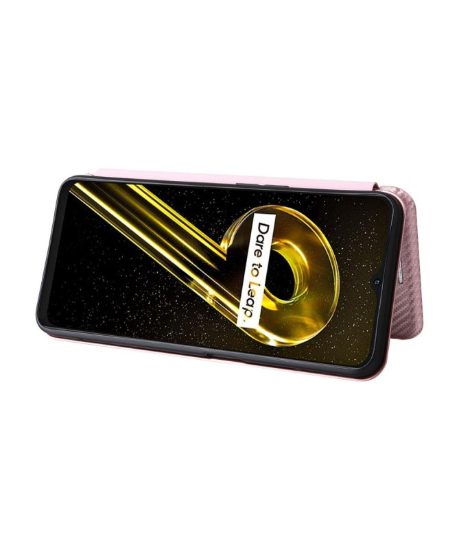 Housse Realme 9i 5G simili cuir fibre de carbone