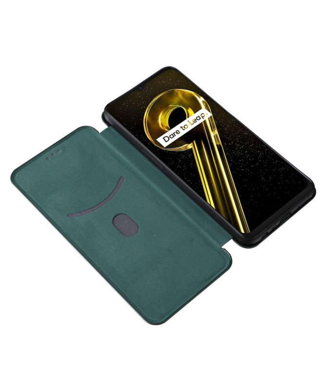 Housse Realme 9i 5G simili cuir fibre de carbone