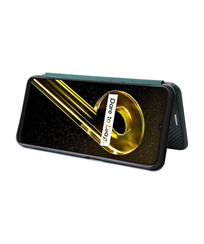 Housse Realme 9i 5G simili cuir fibre de carbone