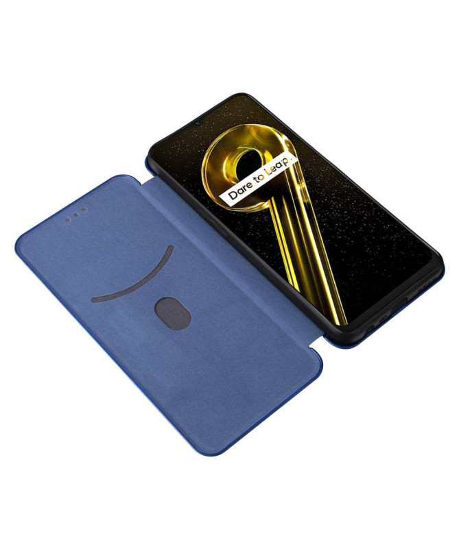 Housse Realme 9i 5G simili cuir fibre de carbone