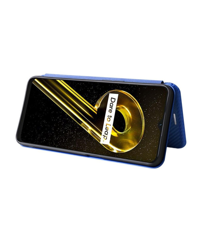 Housse Realme 9i 5G simili cuir fibre de carbone