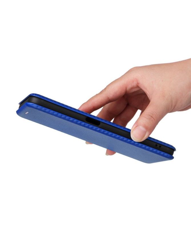 Housse Realme 9i 5G simili cuir fibre de carbone