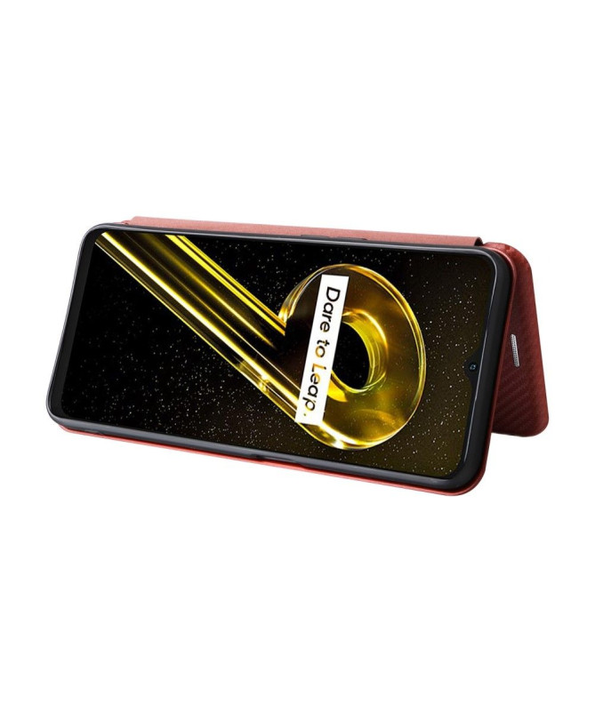 Housse Realme 9i 5G simili cuir fibre de carbone
