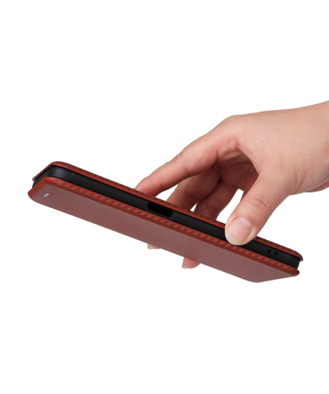 Housse Realme 9i 5G simili cuir fibre de carbone