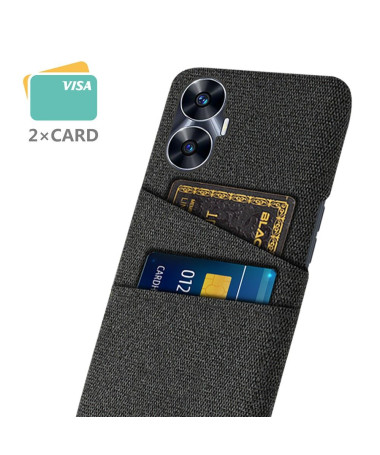 Coque Realme C55 Tissu Porte-Cartes