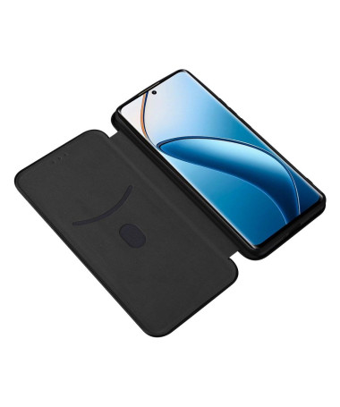 Housse Realme 12 Pro / 12 Pro Plus simili cuir fibre de carbone