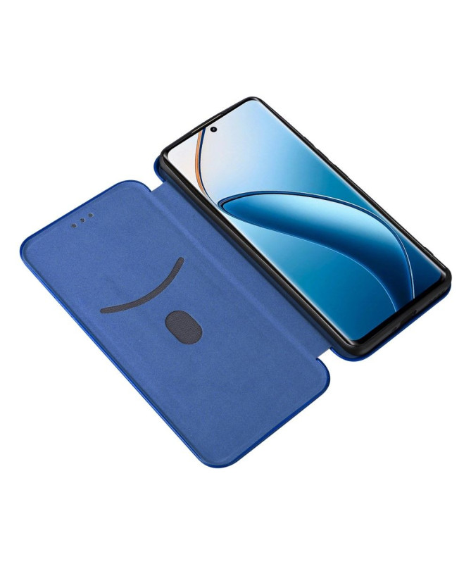 Housse Realme 12 Pro / 12 Pro Plus simili cuir fibre de carbone