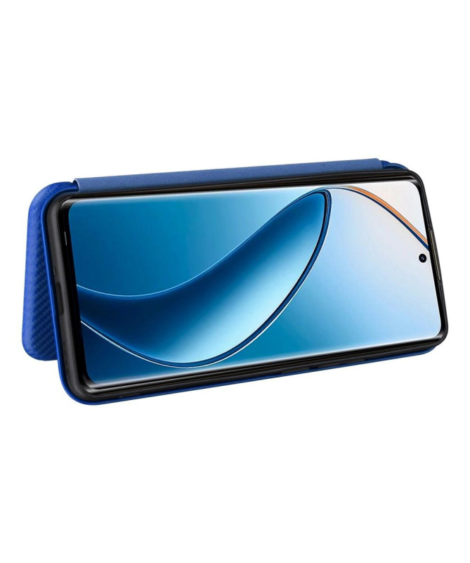 Housse Realme 12 Pro / 12 Pro Plus simili cuir fibre de carbone