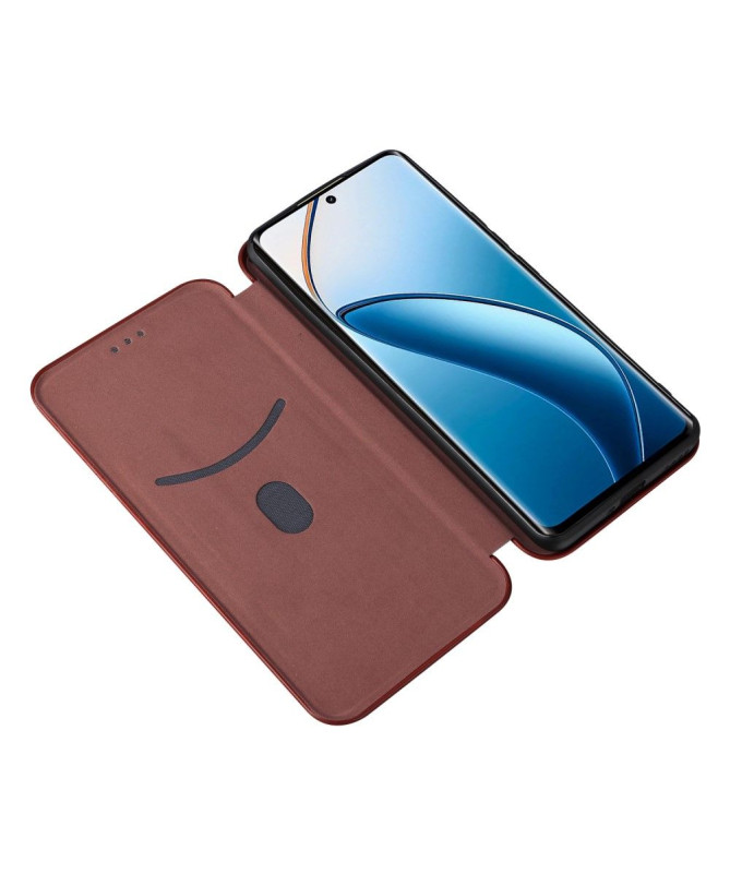 Housse Realme 12 Pro / 12 Pro Plus simili cuir fibre de carbone