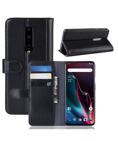 OnePlus 7 Pro - Étui cuir premium porte cartes - Noir