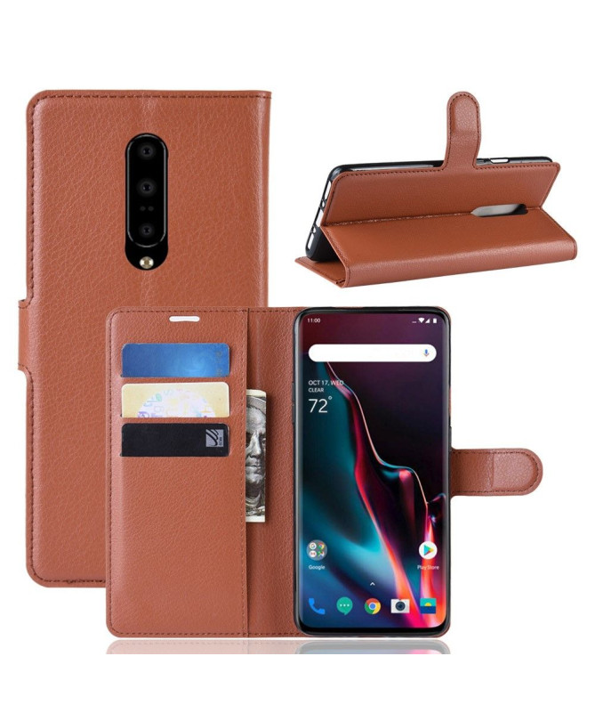 OnePlus 7 Pro - Étui style cuir porte cartes