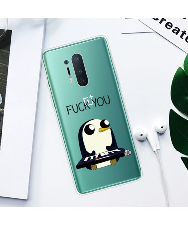 Coque OnePlus 8 Pro Pingouin Piano "FUCK YOU"