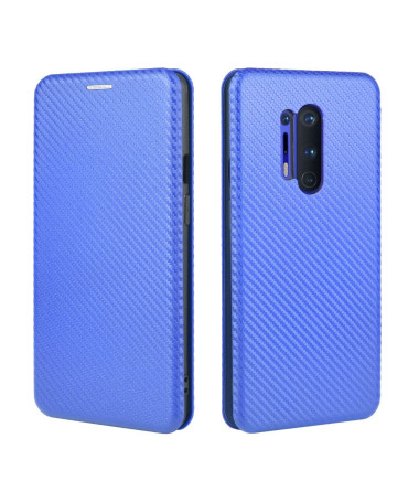 Housse OnePlus 8 Pro Effet Fibre de Carbone - Bleu