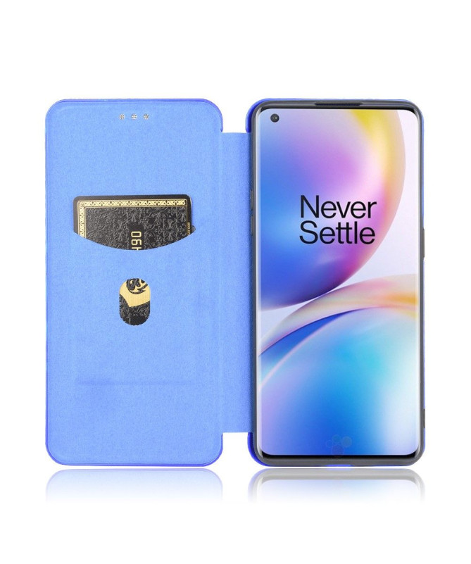 Housse OnePlus 8 Pro Effet Fibre de Carbone - Bleu