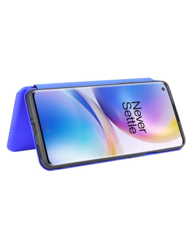 Housse OnePlus 8 Pro Effet Fibre de Carbone - Bleu