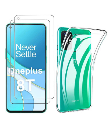 Coque OnePlus 8T + films protecteurs en verre trempé