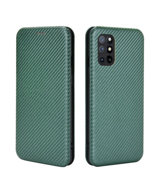Housse OnePlus 8T simili cuir style fibre de carbone