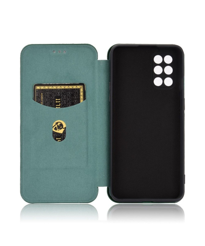 Housse OnePlus 8T simili cuir style fibre de carbone