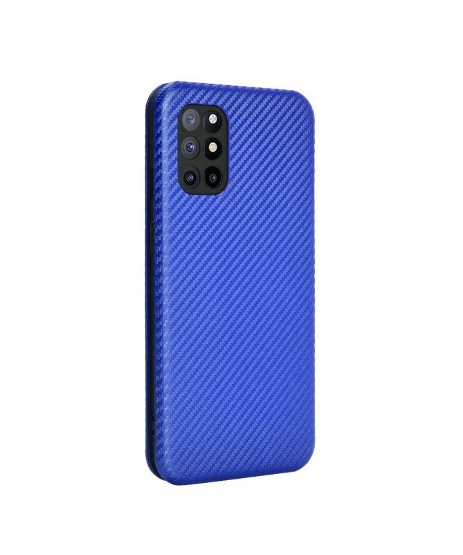 Housse OnePlus 8T simili cuir style fibre de carbone