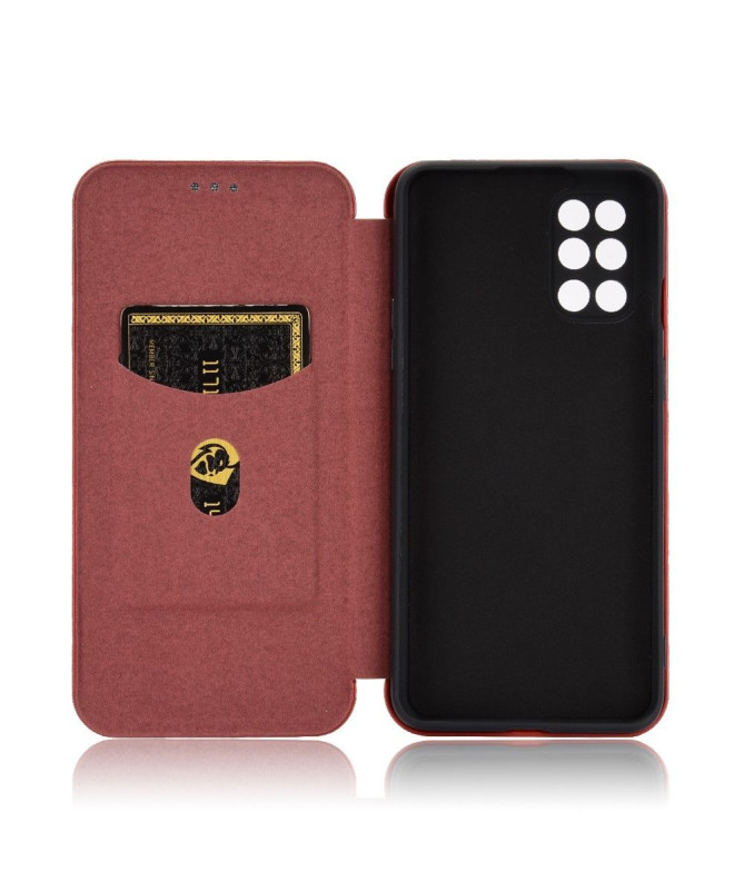 Housse OnePlus 8T simili cuir style fibre de carbone