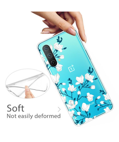 Coque OnePlus Nord CE 5G fleurs blanches