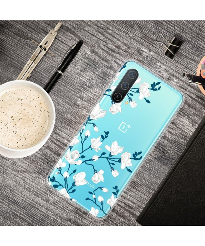 Coque OnePlus Nord CE 5G fleurs blanches