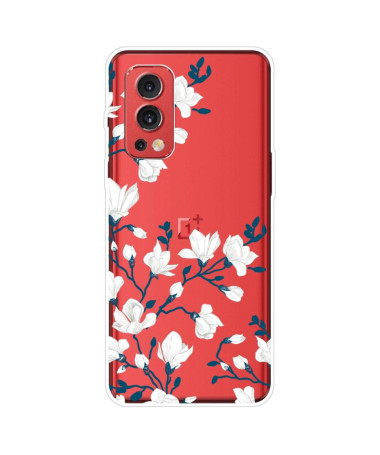 Coque OnePlus Nord 2 5G fleurs blanches