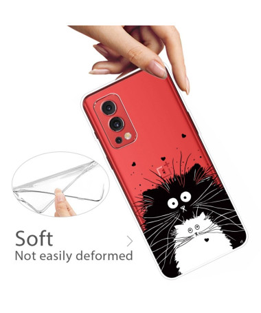 Coque OnePlus Nord 2 5G chats noir et blanc