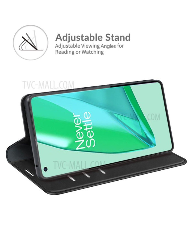 Étui OnePlus 9 Pro simili cuir fonction stand - Noir - photo 2