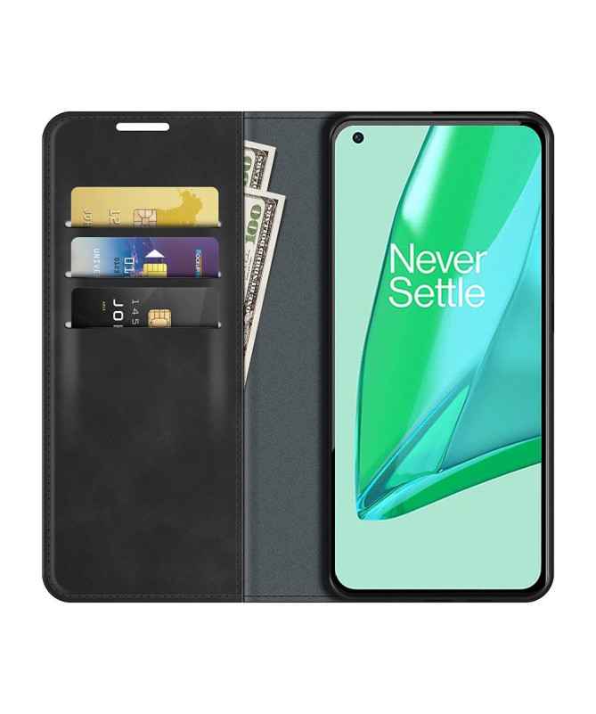 Étui OnePlus 9 Pro simili cuir fonction stand - Noir - photo 3