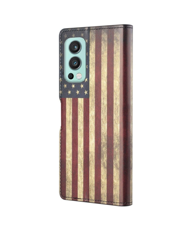 Housse OnePlus Nord 2 5G Drapeau Américain Vintage