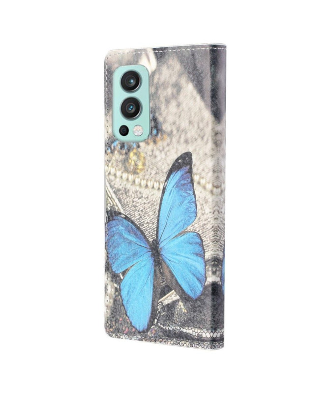 Housse OnePlus Nord 2 5G Papillon Bleu