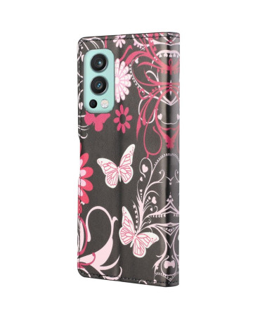 Housse OnePlus Nord 2 5G papillons et fleurs