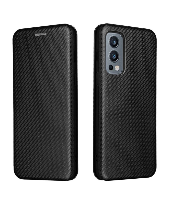 Housse OnePlus Nord 2 5G simili cuir style fibre de carbone