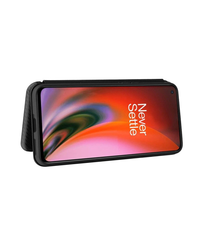 Housse OnePlus Nord 2 5G simili cuir style fibre de carbone