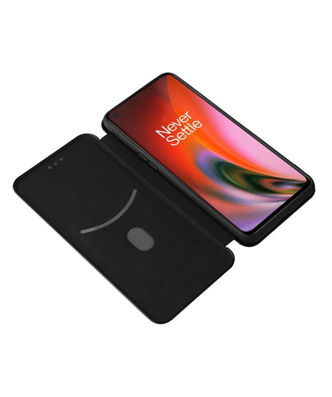 Housse OnePlus Nord 2 5G simili cuir style fibre de carbone