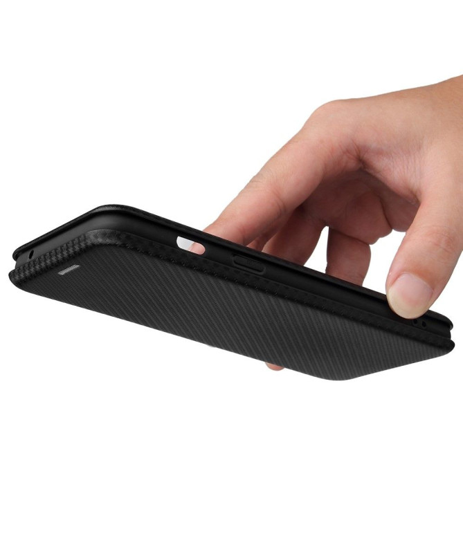 Housse OnePlus Nord 2 5G simili cuir style fibre de carbone