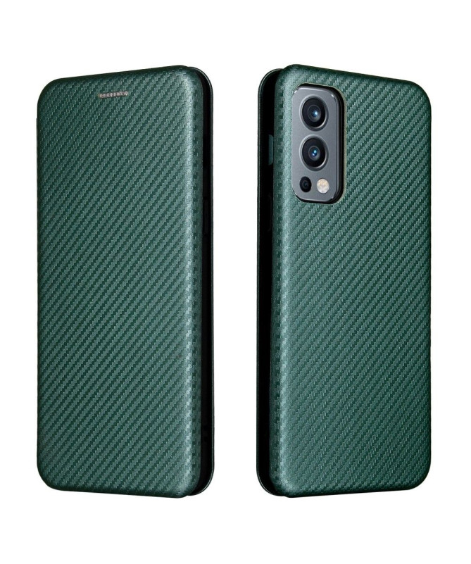 Housse OnePlus Nord 2 5G simili cuir style fibre de carbone