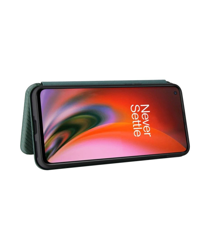Housse OnePlus Nord 2 5G simili cuir style fibre de carbone