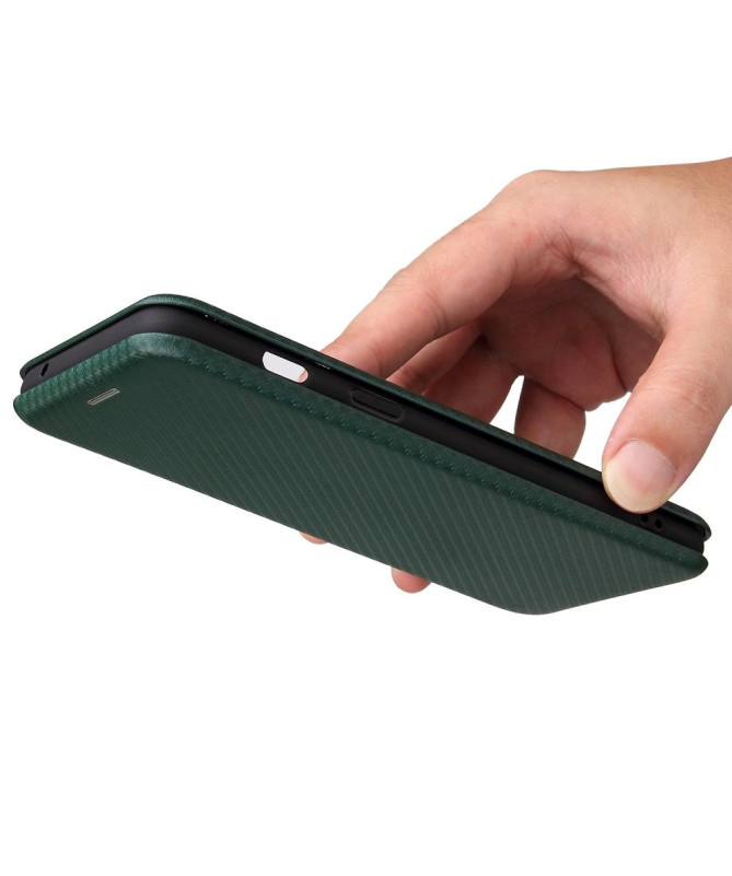 Housse OnePlus Nord 2 5G simili cuir style fibre de carbone