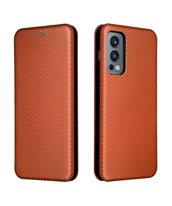 Housse OnePlus Nord 2 5G simili cuir style fibre de carbone