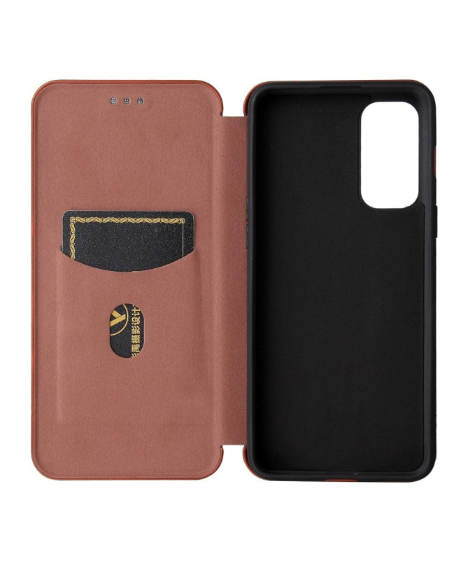 Housse OnePlus Nord 2 5G simili cuir style fibre de carbone