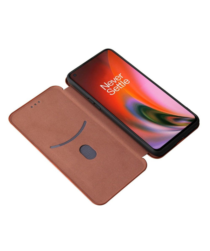 Housse OnePlus Nord 2 5G simili cuir style fibre de carbone