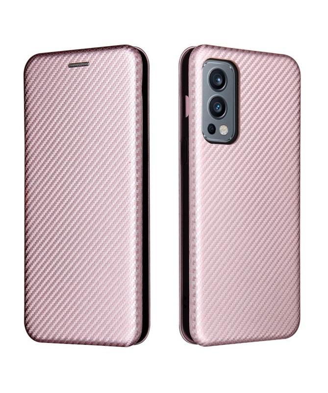 Housse OnePlus Nord 2 5G simili cuir style fibre de carbone