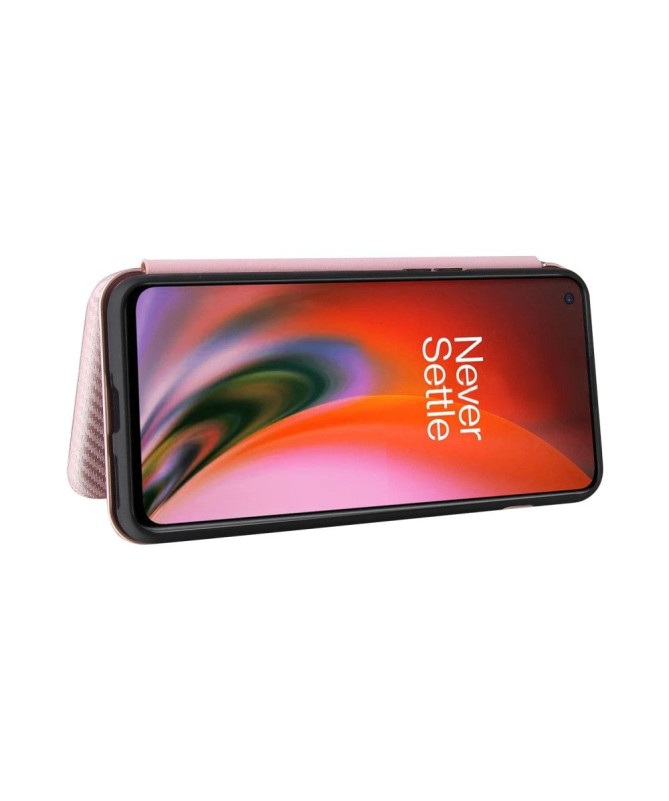 Housse OnePlus Nord 2 5G simili cuir style fibre de carbone
