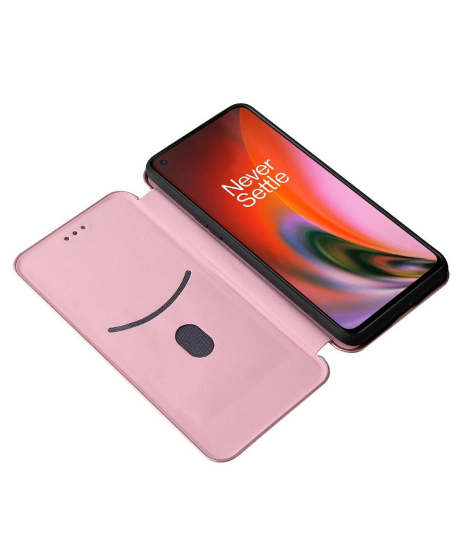 Housse OnePlus Nord 2 5G simili cuir style fibre de carbone