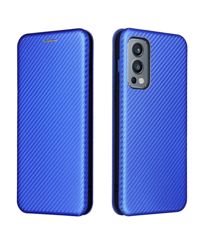 Housse OnePlus Nord 2 5G simili cuir style fibre de carbone